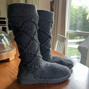 Dark gray knit UGGS